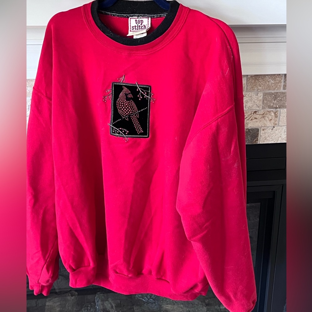 Top Stitch by Morning Sun Size XL Vintage Cardinal Sweatshirt EUC